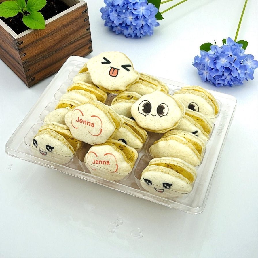 Cloud Cutie Macarons – Sweet Faces for Baby Showers & Parties - Macaron CentraleClassic12 Pack