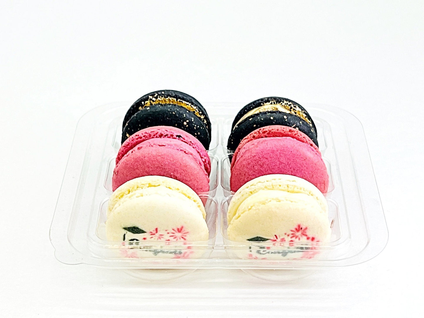 Congrats French Macaron Box (Black / Pink)| Available in 6 & 12 Pack - Macaron CentraleBlackberry6 Pack