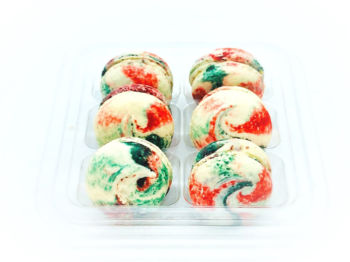 Cranberry Pistachio Macarons | Ideal for celebratory events. - Macaron Centrale6 Pack