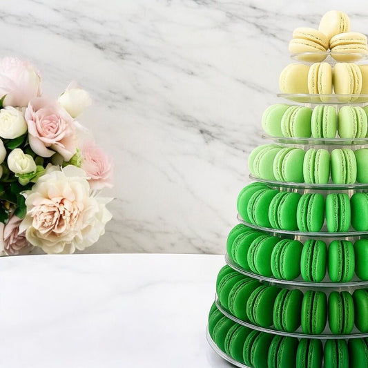 Customizable Green Ombre Macaron Towers - Macaron Tower Included - Macaron Centrale3 Tiers