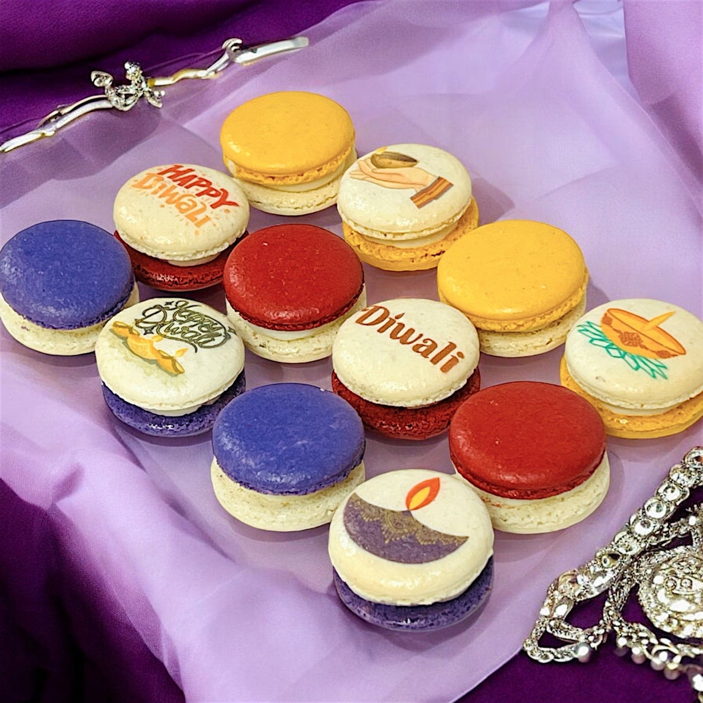 Diwali Celebration Macarons | Available in 6, 12 & 24 Pack | A Perfect Gift for Diwali Celebrations - Macaron CentraleDiwali6 pack