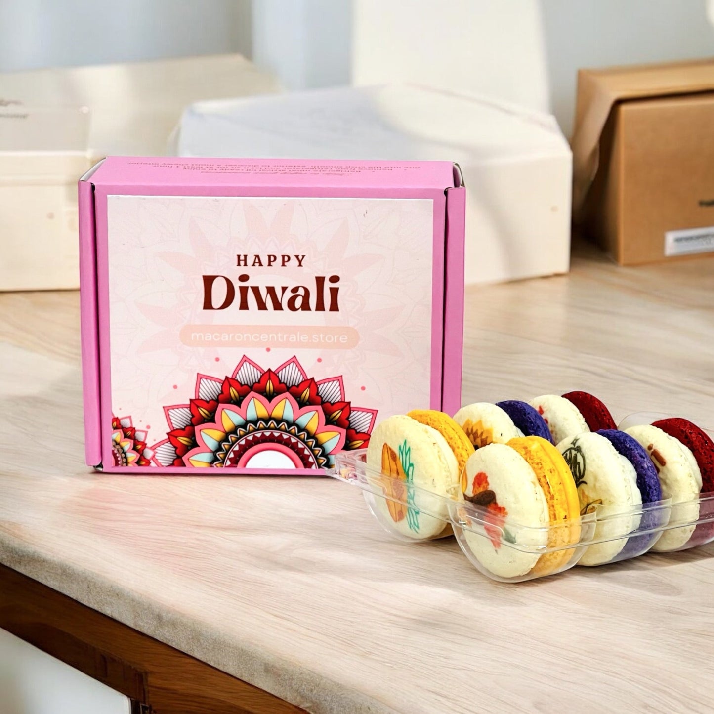 Diwali Celebration Macarons | Available in 6, 12 & 24 Pack | A Perfect Gift for Diwali Celebrations - Macaron CentraleDiwali6 pack