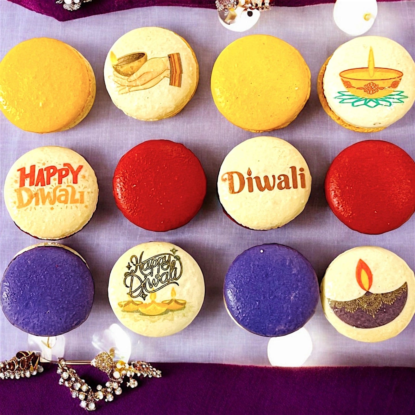 Diwali Celebration Macarons | Available in 6, 12 & 24 Pack | A Perfect Gift for Diwali Celebrations - Macaron CentraleDiwali6 pack