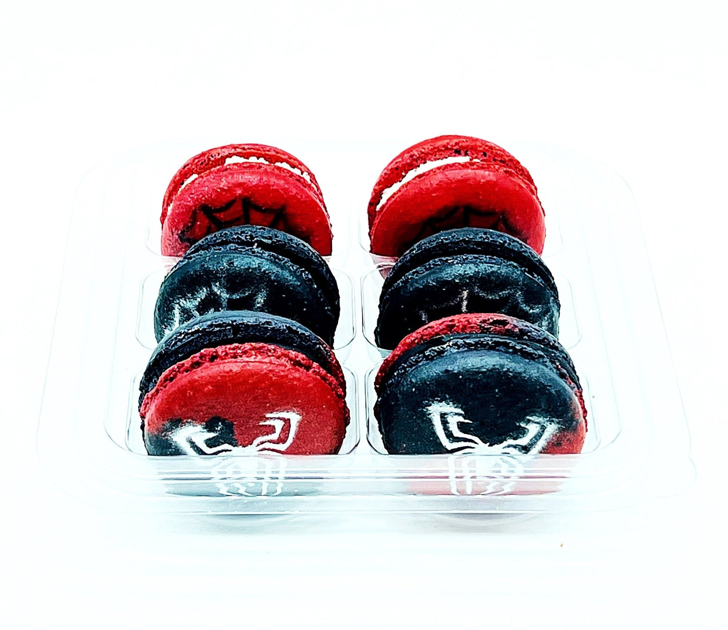 French Macaron Tribute To Spiderman | Available in 6, 12 or 24 Pack - Macaron Centrale6 pack