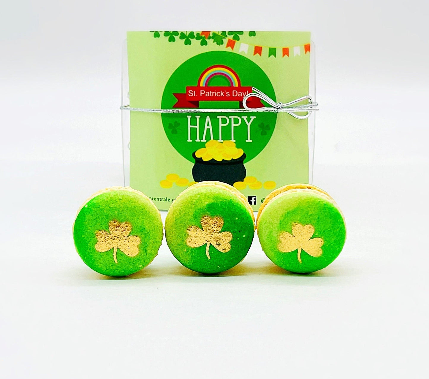 Golden Shamrock Banana Apple Ganache French Macaron Set | Perfect for upcoming St. Patrick's Day Celebration - Macaron Centrale6 Pack