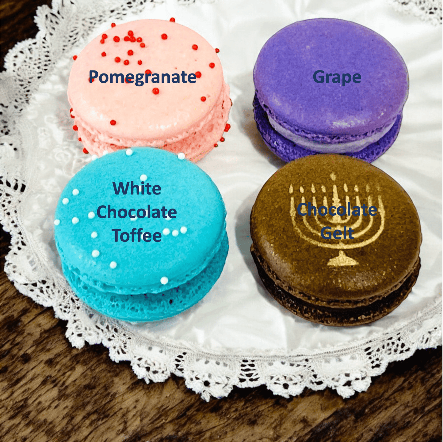 Hanukkah Macaron Gift Set – 4 Festive Flavors - Macaron Centrale6 Pack