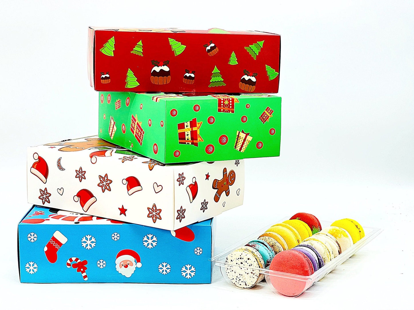 Holiday Gift Box Surprise Me! 12 Pack Vegan French Macarons Set | Dairy Free | 12 Different Flavors of Fun! - Macaron Centrale