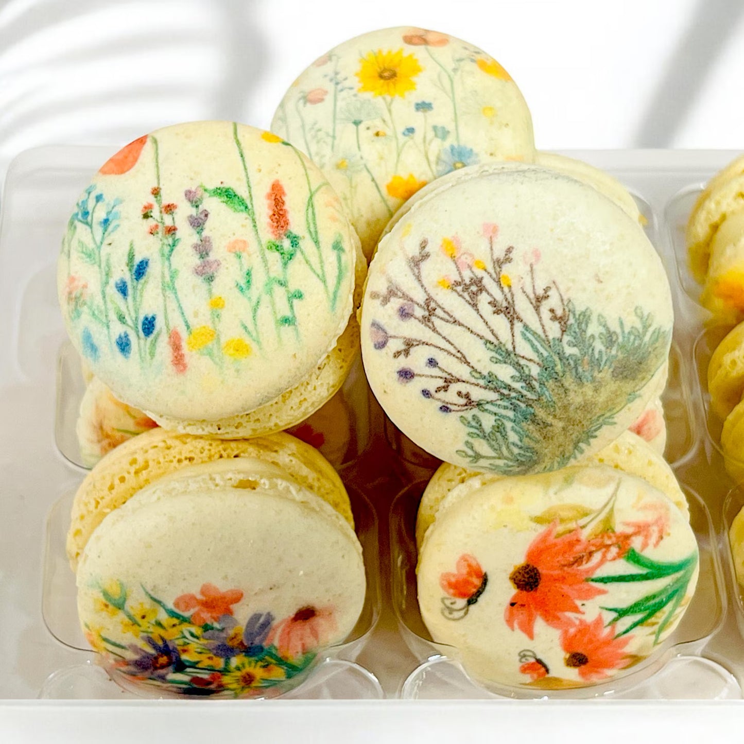 Pastel Wildflower French Macaron Set