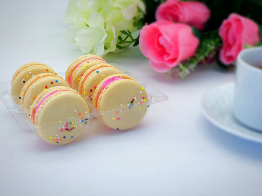6 Pack  Birthday Cake Macarons | Ideal For Celebratory Events.