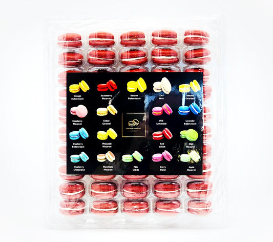 50 Pack Red Velvet  French Macaron Value Pack