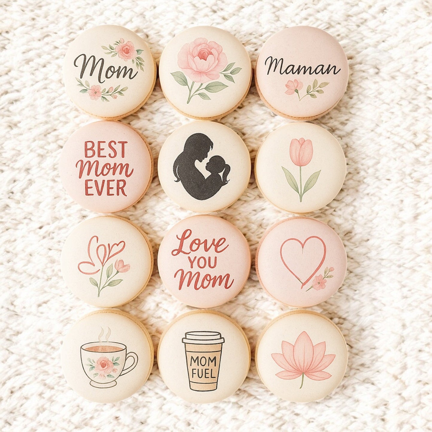 Love You Mom Macaron Gift Box - Macaron CentraleMother's Day12 Pack Midnight Elegance Black Box