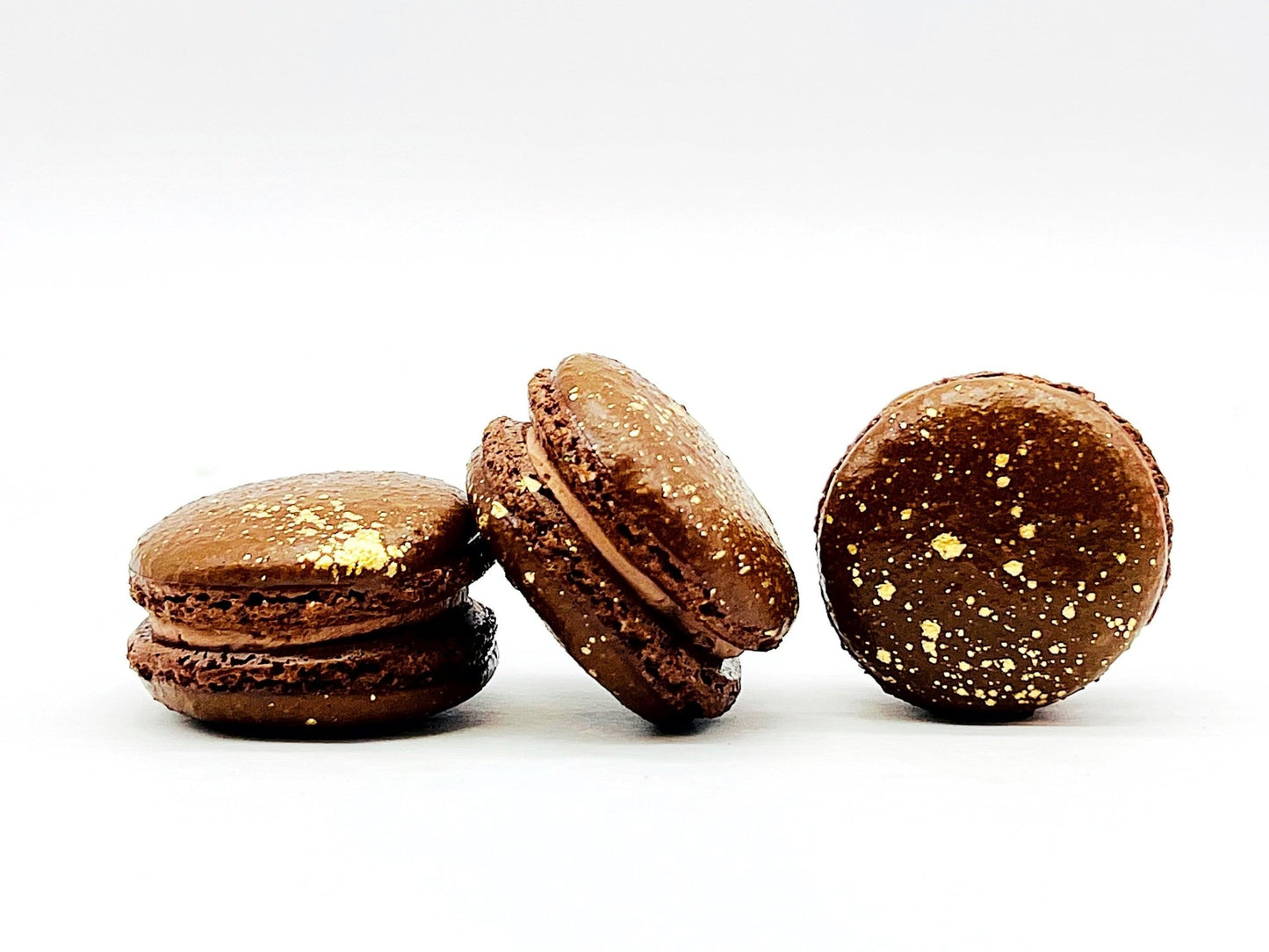 Luxe Mac | Brown Macaron with Gold Splatter | Available in 6, 12 and 24 Pack - Macaron Centrale6 Pack