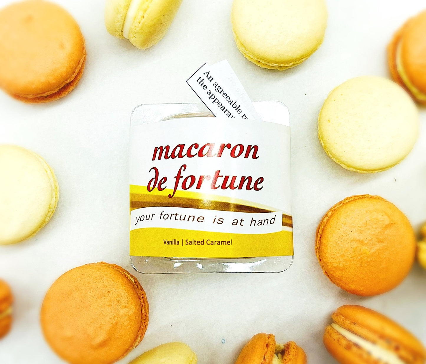 Macaron de Fortune | Fortune (French) Cookies | Vanilla & Salted Caramel - Macaron Centrale2 Set