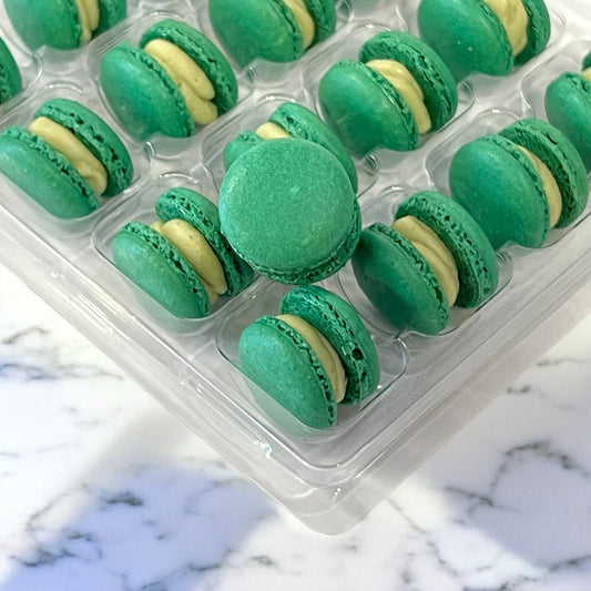 Matcha Mini Macarons - Perfect for Decorating Cupcakes, Cakes, Ice Cream, and More! - Macaron Centrale16 Pack