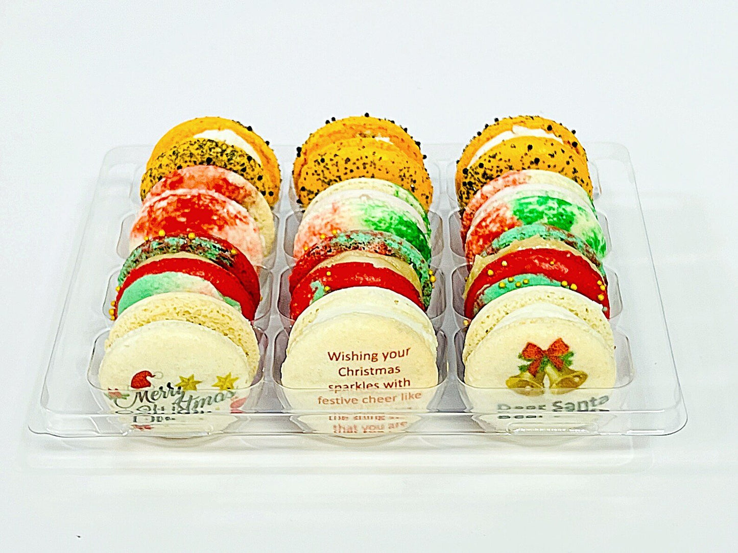 Personalized Christmas Wishes: Customizable French Macaron Set | Available in 6, 12 and 24 pack. - Macaron Centrale6 Pack
