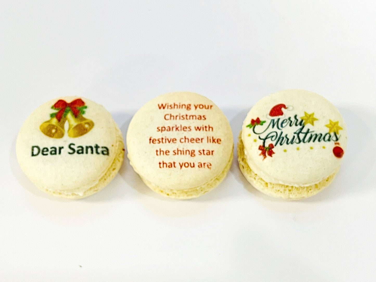 Personalized Christmas Wishes: Customizable French Macaron Set | Available in 6, 12 and 24 pack. - Macaron Centrale6 Pack