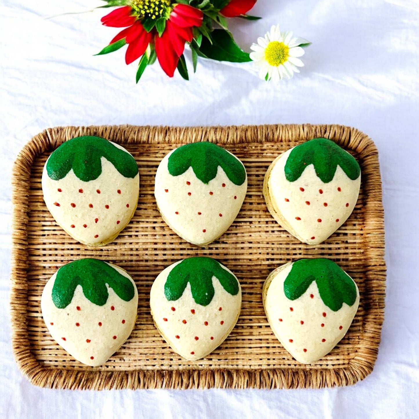 Pineberry - Shaped French Macarons - Macaron CentraleClassic12 Pack