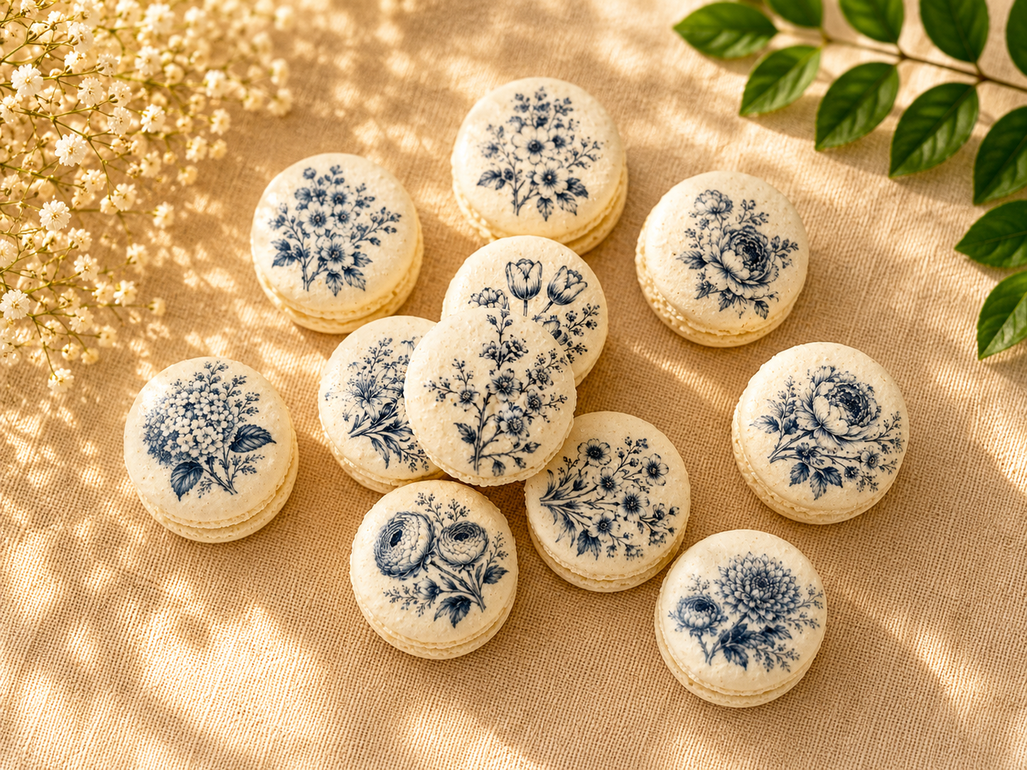 Porcelain Bloom French Macaron Set