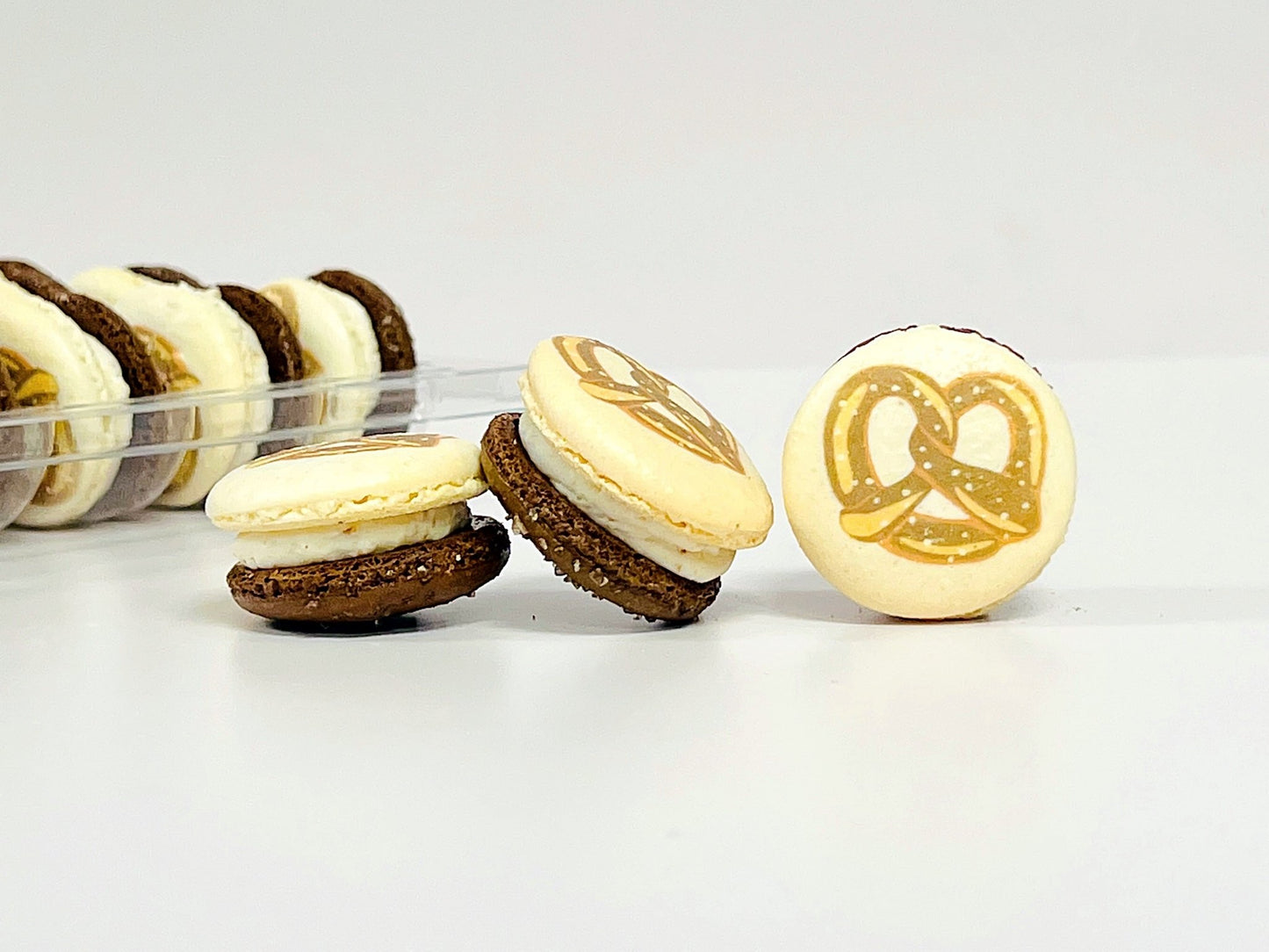 Pretzel Cream Macarons | Available in 6, 12 and 24 Pack - Macaron Centrale6 Pack