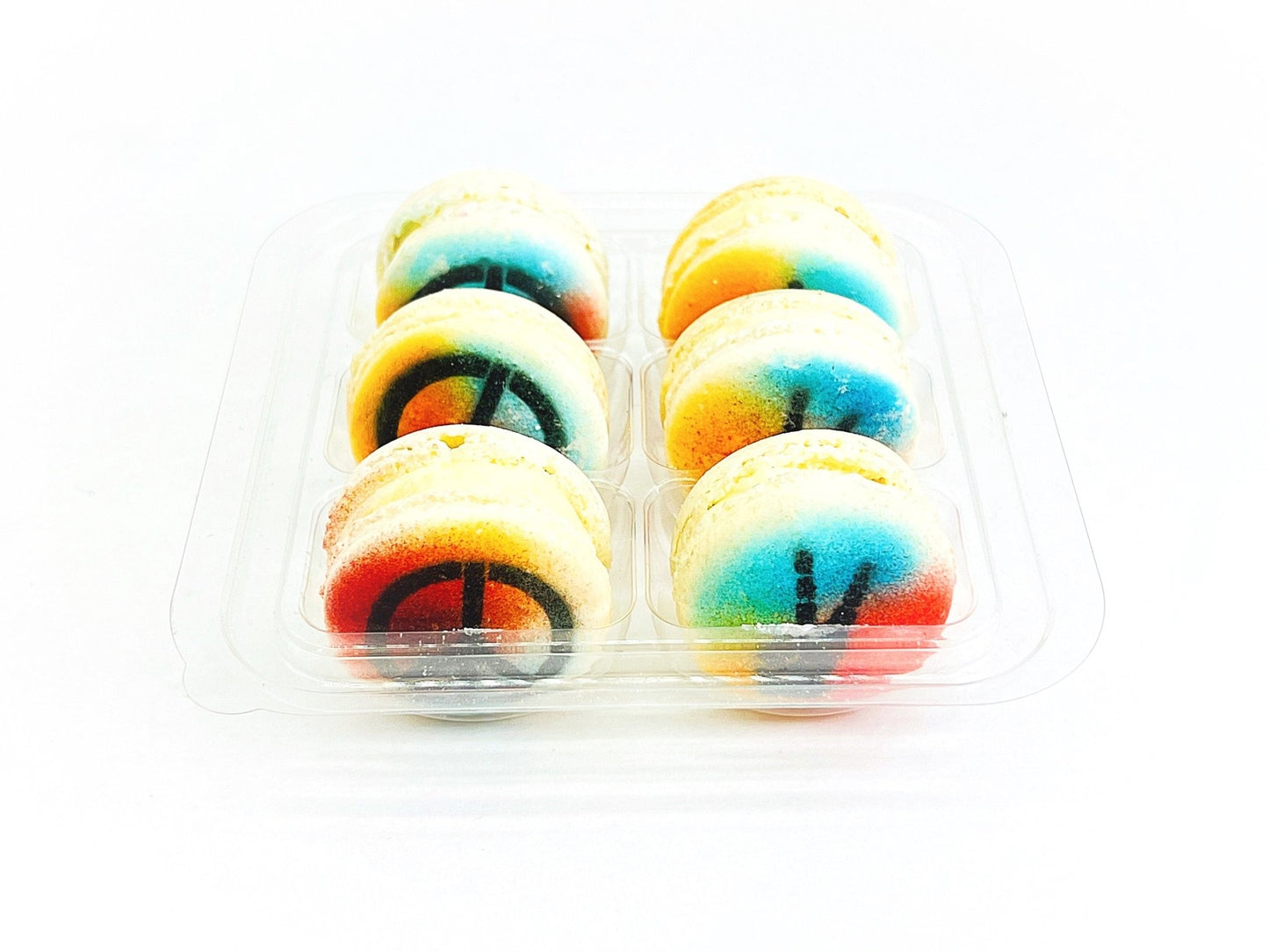 Rainbow Peace Vanilla French Macaron | Available in 6 , 12, 24 Pack - Macaron Centrale6 Pack