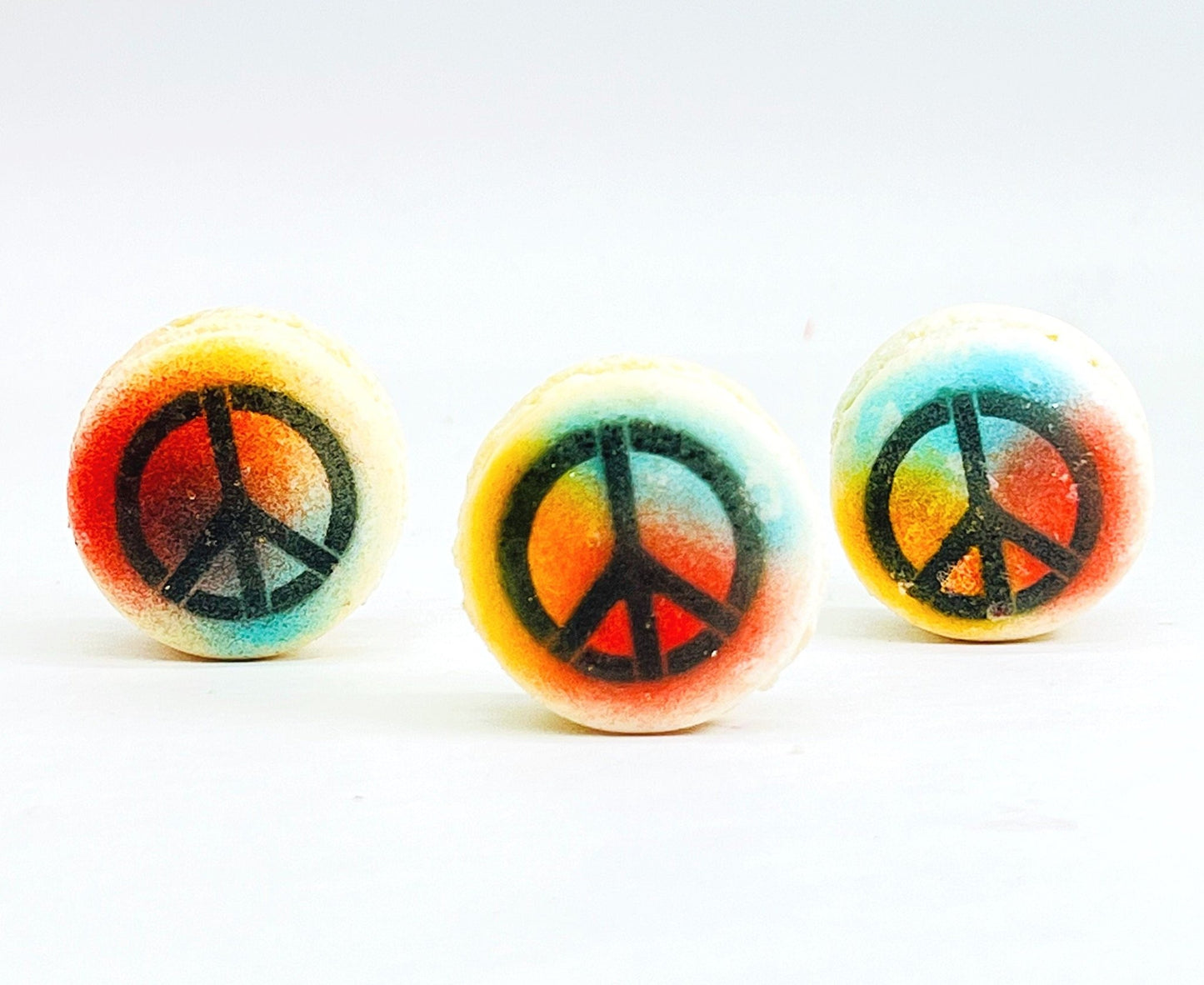 Rainbow Peace Vanilla French Macaron | Available in 6 , 12, 24 Pack - Macaron Centrale6 Pack