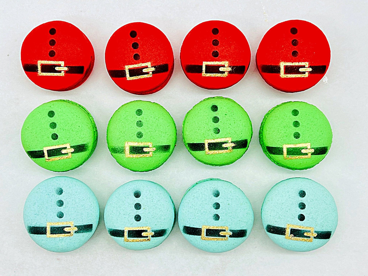 Santa's Belt Holiday Vegan French Macaron Set | Perfect for the holiday season - Macaron CentraleRed3 Pack