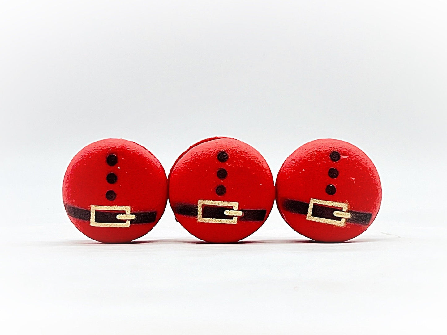 Santa's Belt Holiday Vegan French Macaron Set | Perfect for the holiday season - Macaron CentraleRed3 Pack