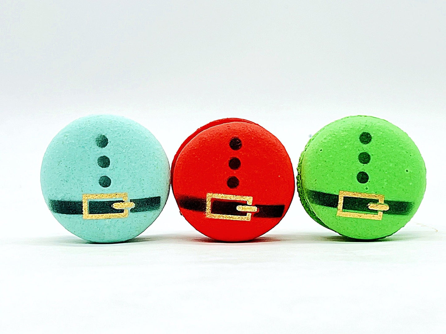 Santa's Belt Holiday Vegan French Macaron Set | Perfect for the holiday season - Macaron CentraleRed3 Pack