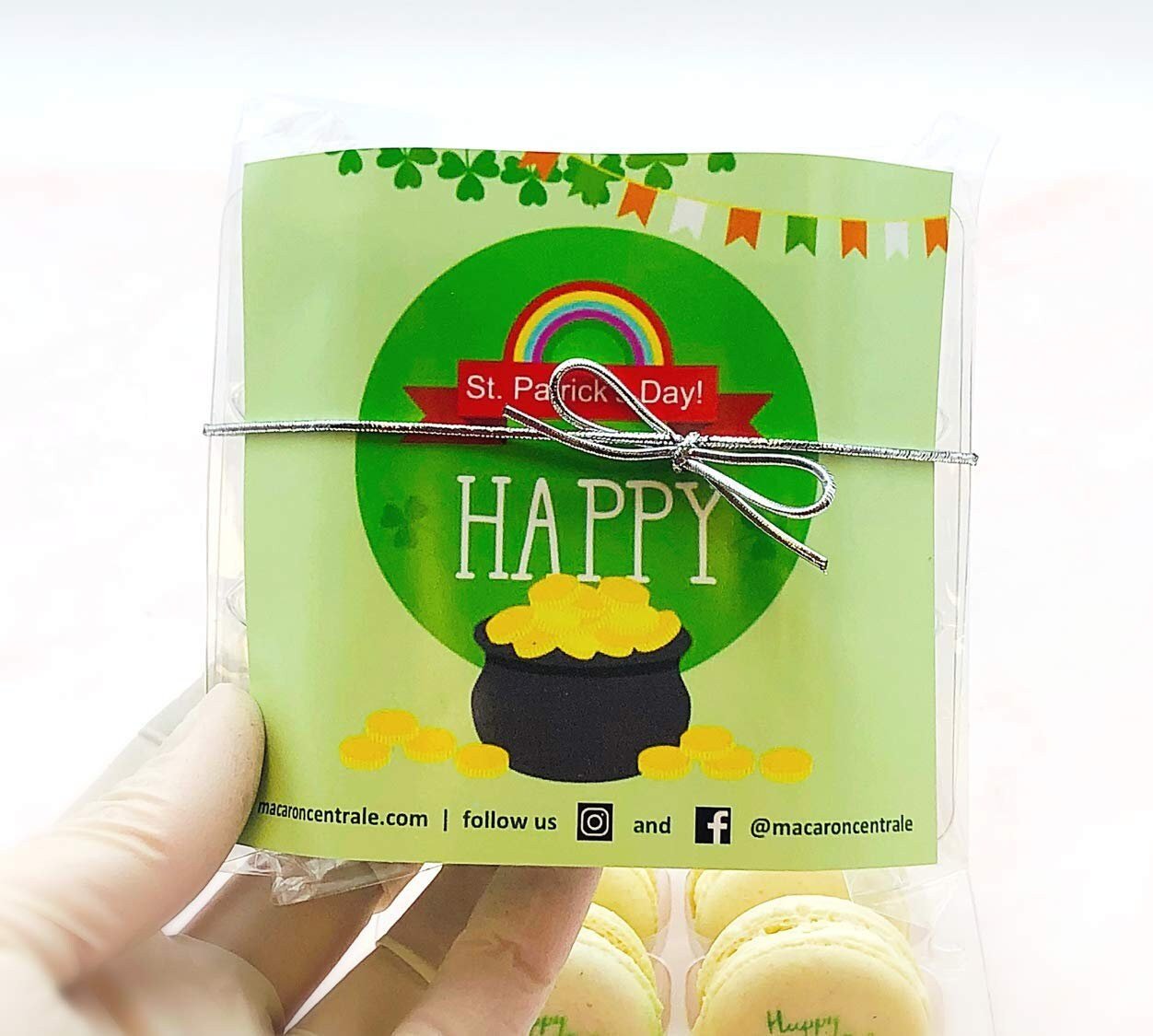 Shamrock French Vanilla Macaron Set | 6 Pack, perfect for upcoming St. Patrick's Day Celebration - Macaron Centrale