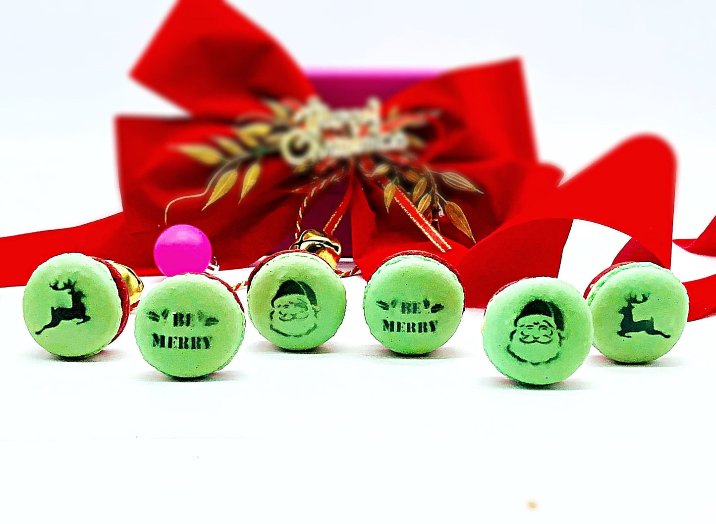 The Santa Clause Apple Caramel French Macarons - Macaron Centrale6 pack