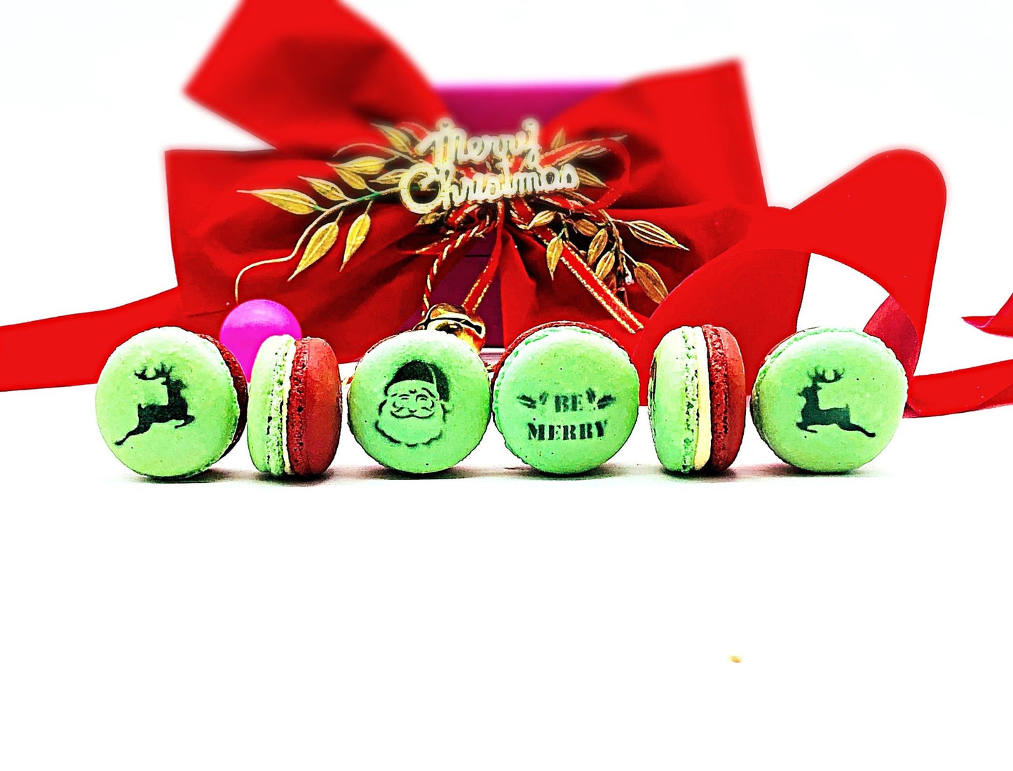 The Santa Clause Apple Caramel French Macarons - Macaron Centrale6 pack