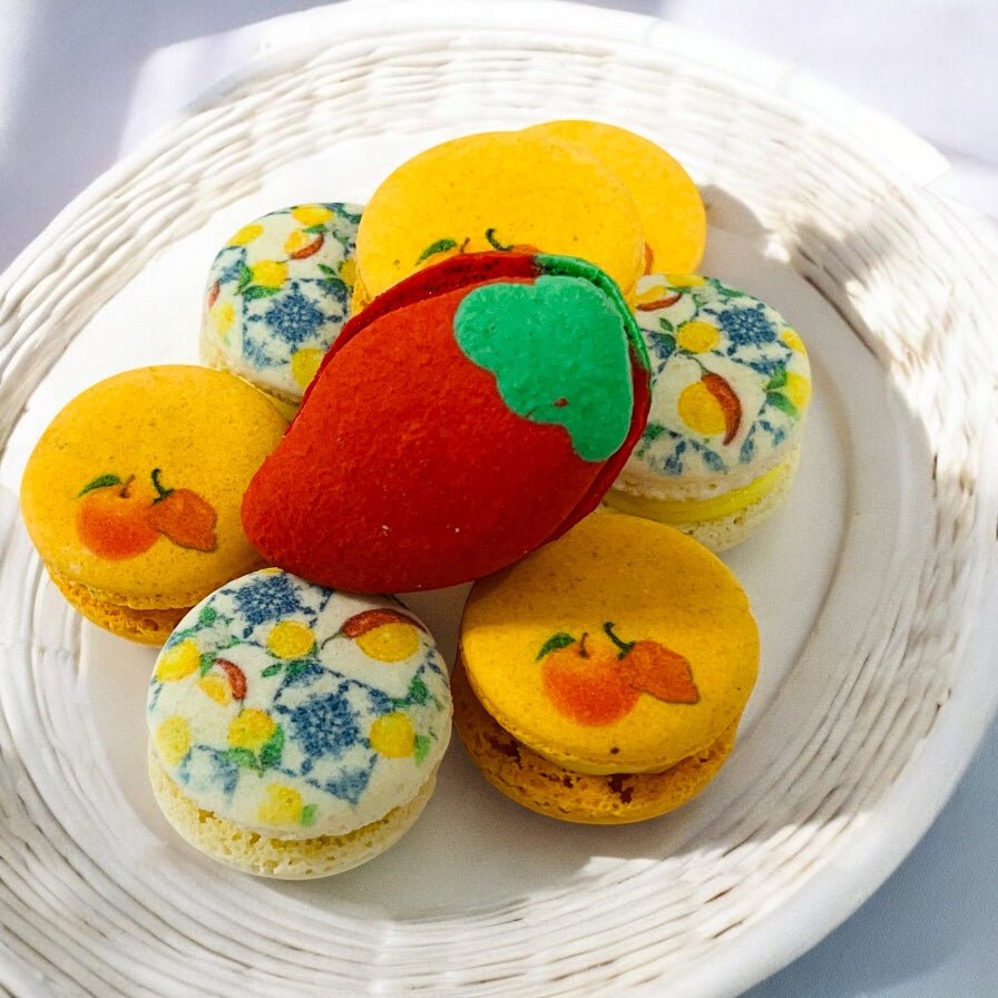 The Ultimate Firecracker Dessert Tower – Sweet & Spicy! - Macaron Tower Included - Macaron CentraleSpricy Lemon | Peach Habanero | Strawberry Rhubarb Chili3 Tiers