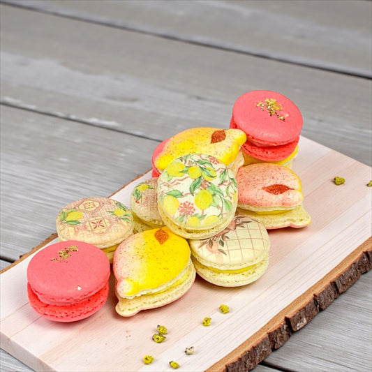 The Ultimate Lemon Blossom Macaron Tower - Macaron Tower Included - Macaron CentraleDefault Flavors | Lemon - Lemon Cream Cheese - Raspberry Champagne3 Tiers