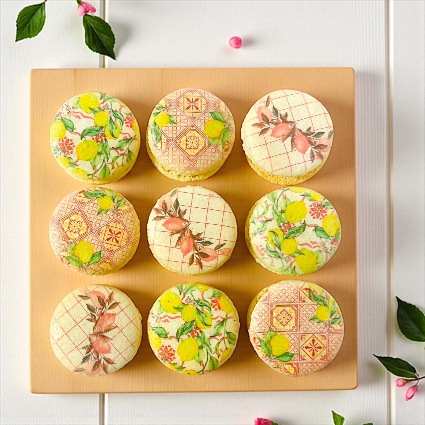 The Ultimate Lemon Blossom Macaron Tower - Macaron Tower Included - Macaron CentraleDefault Flavors | Lemon - Lemon Cream Cheese - Raspberry Champagne3 Tiers