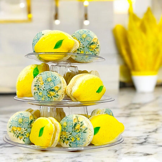 The Ultimate Lemon Dessert Tower – Sweet & Stylish! - Macaron Tower Included - Macaron CentraleLemon & Tiramisu Mascarpone3 Tiers