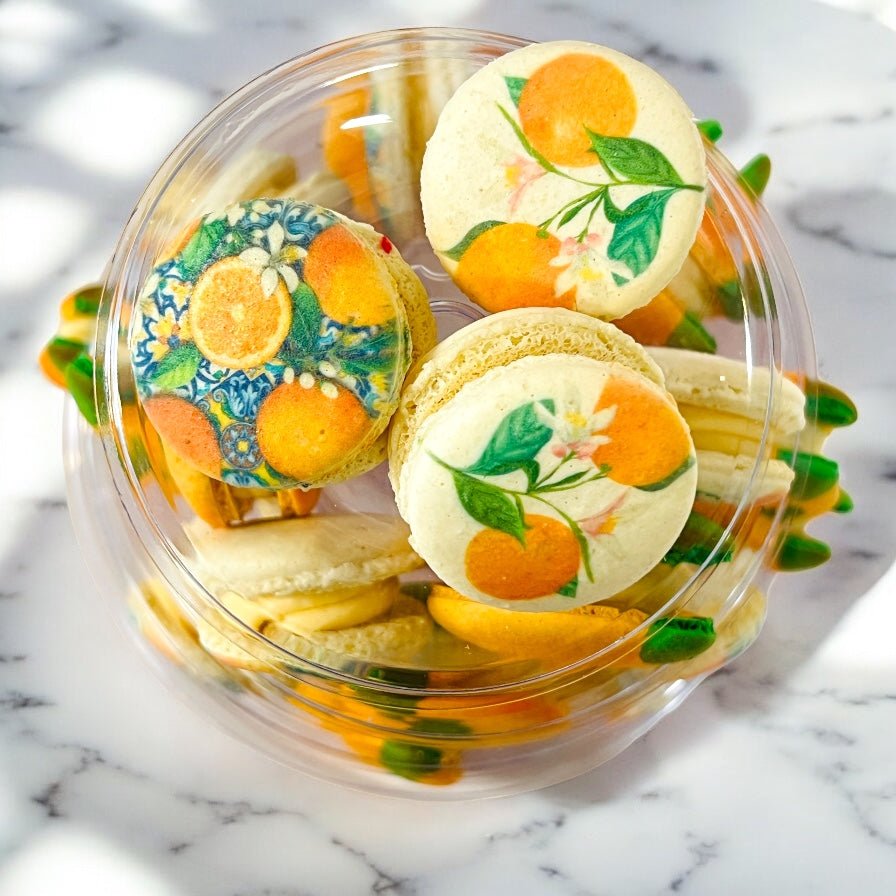 The Ultimate Orange Dessert Tower – Sweet & Stylish! - Macaron Tower Included - Macaron CentraleOrange Cream and Medley Orange3 Tiers