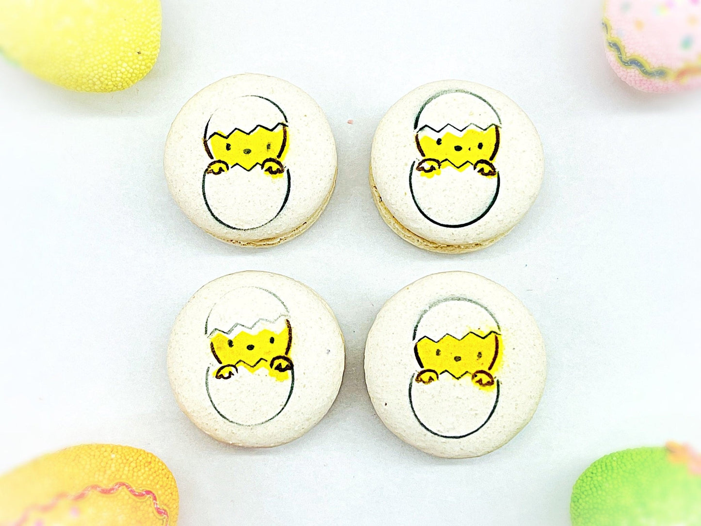 Vegan Chick Macarons | Vanilla Sea Salt - Macaron Centrale4 Pack