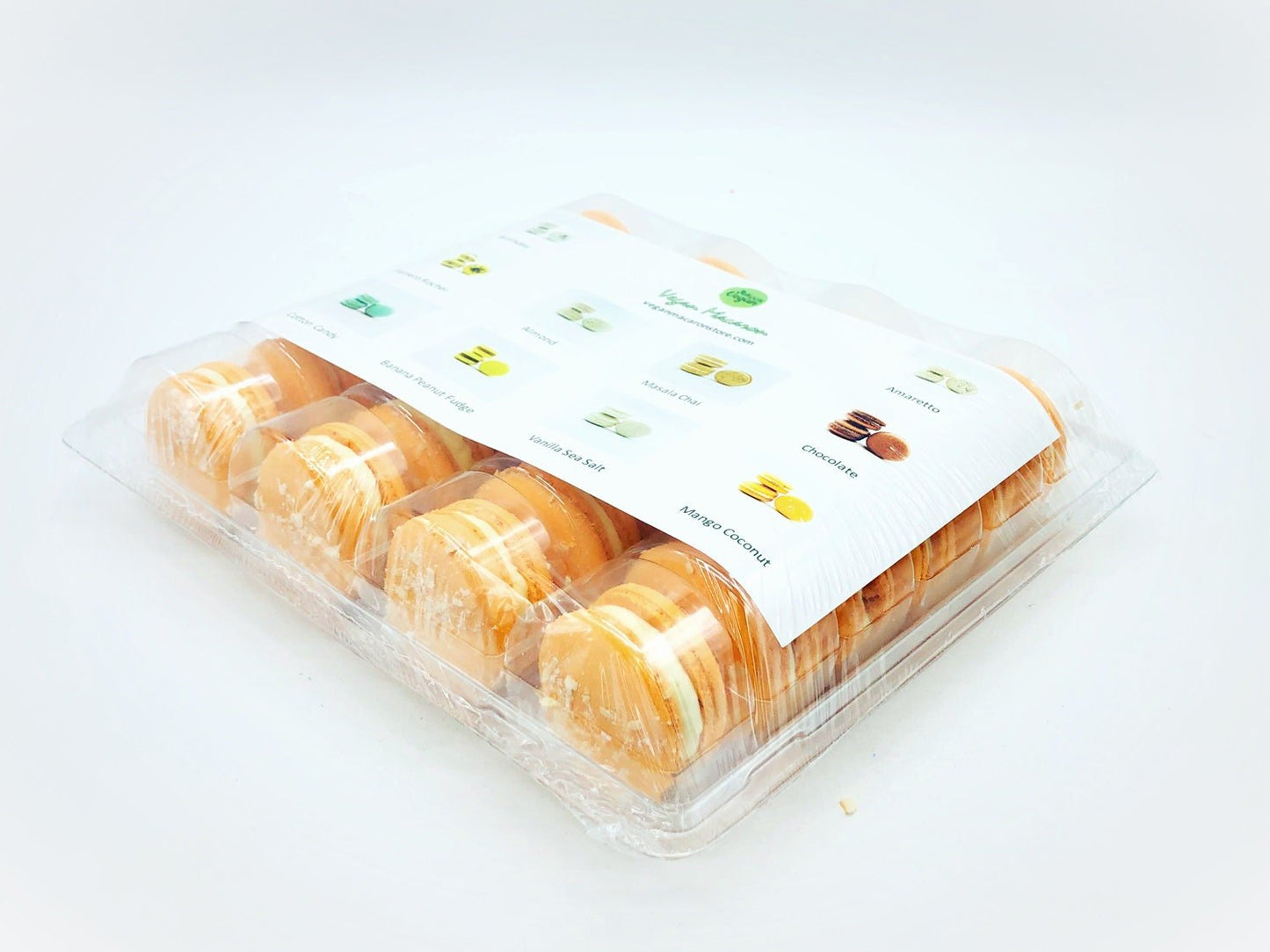 Wholesale Mango Coconut Vegan Macarons | Available in 24 & 48 Pack - Macaron Centrale24 Pack