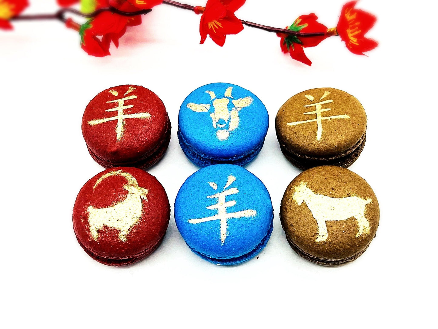 Year of The Goat | Assorted French Macaron decorated with Gold Dust - Macaron CentraleVariety6 Pack