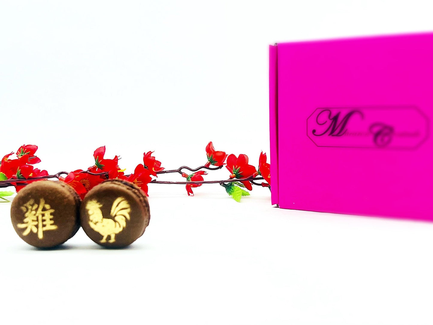 Year of The Rooster | Assorted French Macaron decorated with Gold Dust - Macaron CentraleVariety6 Pack
