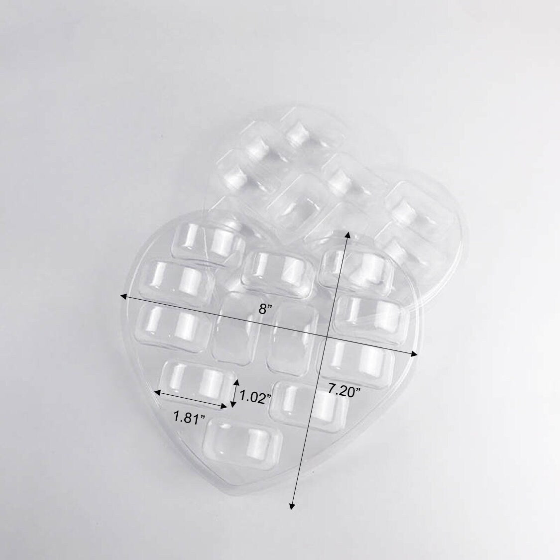 12 Cavities Heart Shape Macaron Clamshell PET (macarons are not included) - Macaron Centrale1