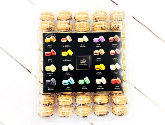 50 Pack Peanut Chocolate  French Macaron Value Pack-Macaron Centrale