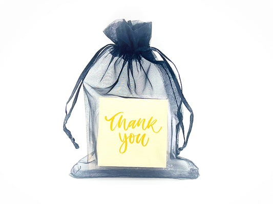 Personalized Thank you French Macarons for Guest (Black Sheer) | Wedding Favors, Bridal Shower Favors,