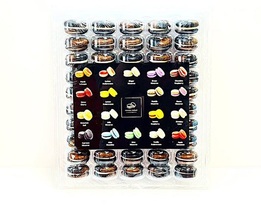 50 Pack Cinnamon Caramel & Chocolate French Macaron Value Pack-Macaron Centrale