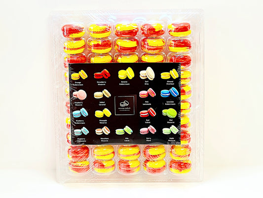 50 Pack Strawberry Pineapple  French Macaron Value Pack-Macaron Centrale