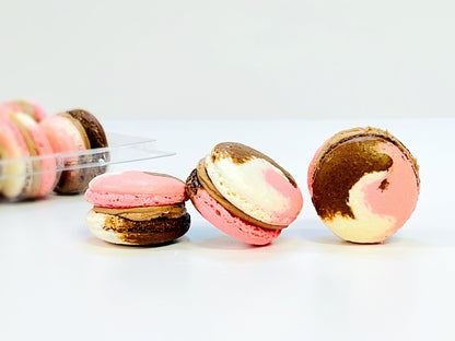 Neapolitan French Macaron | Vanilla - Strawberry - Chocolate | Available in 6 , 12 & 24 Pack