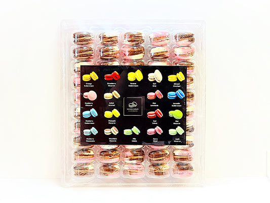 50 Pack Neapolitan French Macaron Value Pack | Vanilla, Chocolate and Strawberry-Macaron Centrale