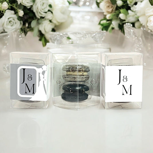 Urban Slate Macaron Favor Boxes: A Modern and Sophisticated Wedding Touch - Macaron Centrale
