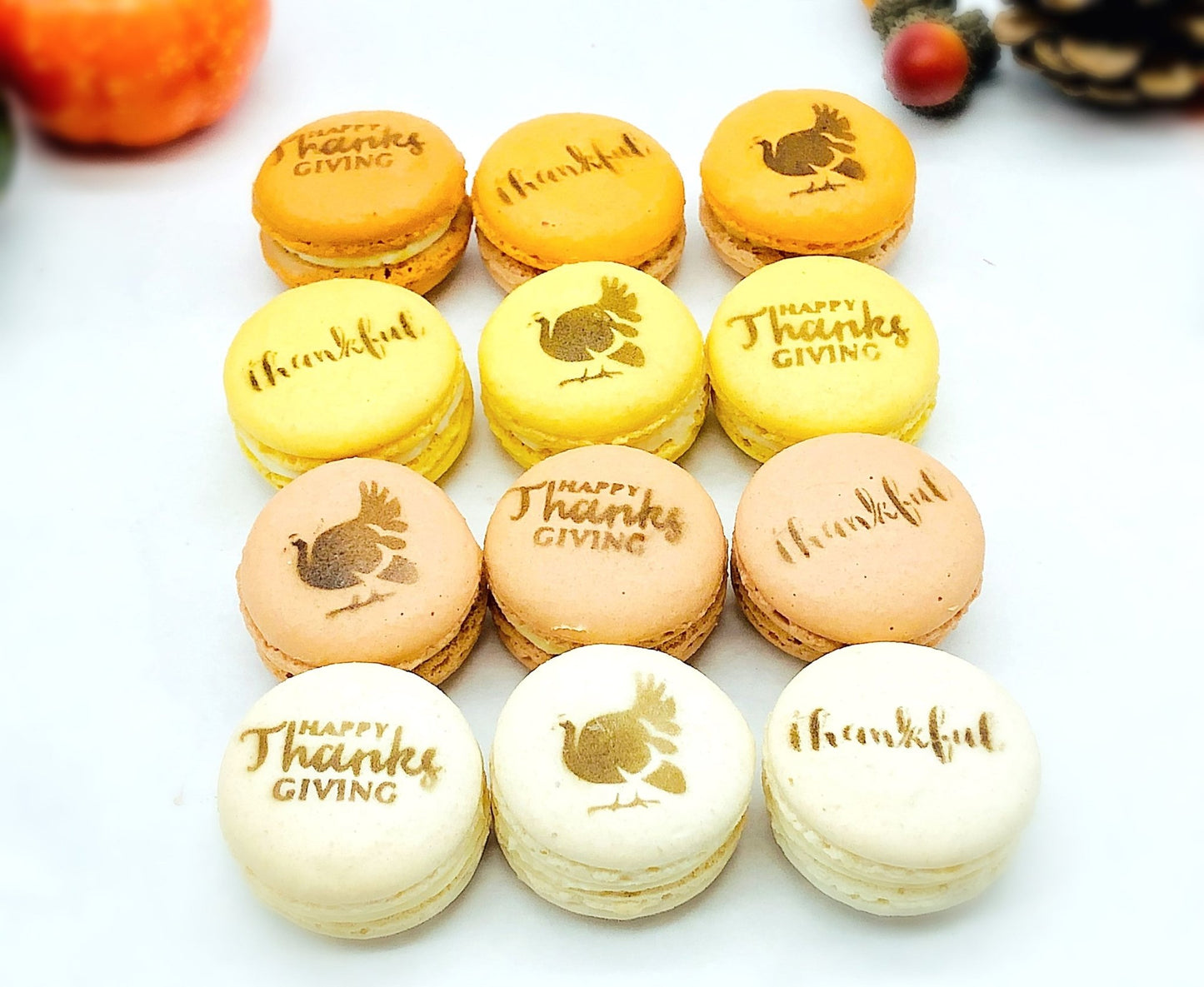 12 Pack Thanksgiving Macaron Set - Macaron Centrale