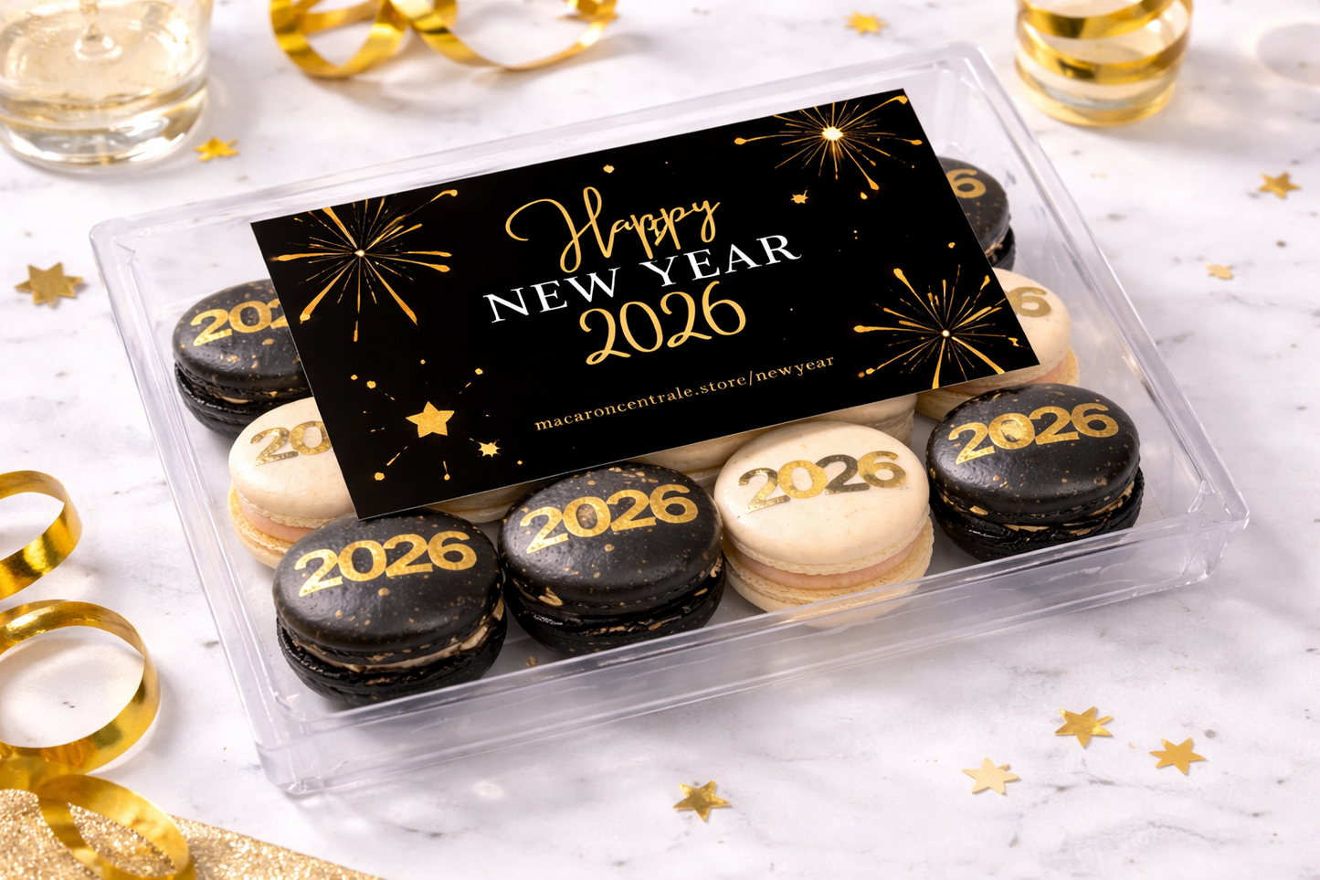 New Year 2026 Macaron Gift Set – Customizable Flavors in Elegant Packaging